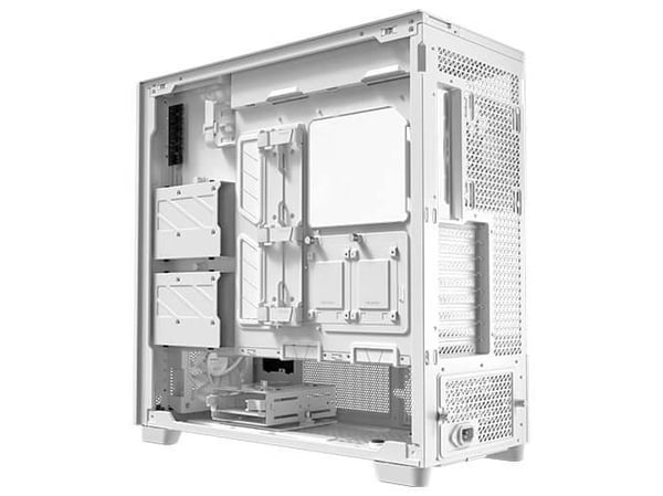 Antec Flux Pro - FT - utökad ATX - genomskinlig sidopanel (härdat glas) - ingen strömförsörjning (ATX) - vit - USB/ljud