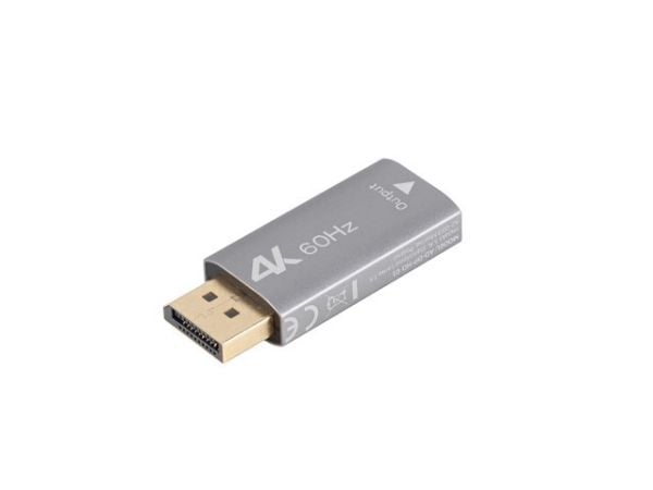 Lanberg - Video adapter - DisplayPort hann til HDMI hunn - sølv - 4K(3840 x 2160) støtte