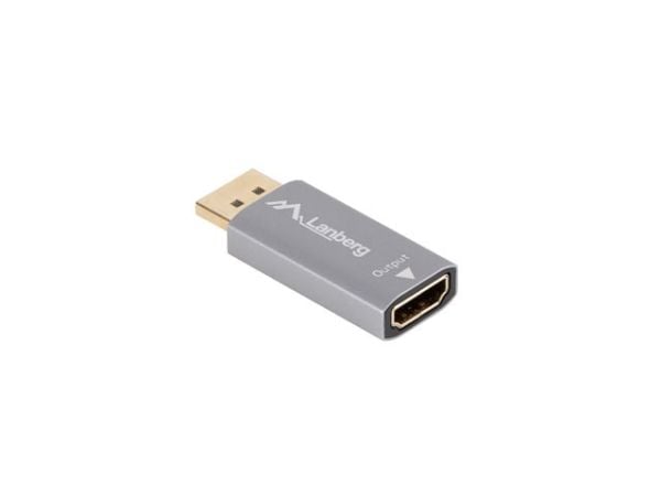 Lanberg - Video adapter - DisplayPort hann til HDMI hunn - sølv - 4K(3840 x 2160) støtte