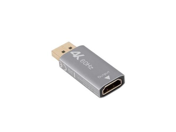 Lanberg - Video adapter - DisplayPort hann til HDMI hunn - sølv - 4K(3840 x 2160) støtte