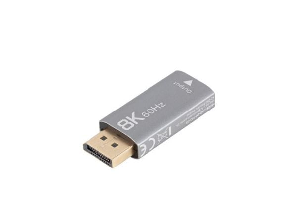 Lanberg - Video adapter - DisplayPort hann til HDMI hunn - sølv - støtte for 8K UHD (7680 x 4320)