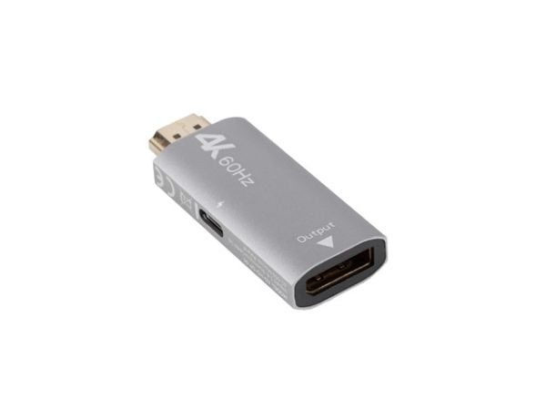 Lanberg - Video adapter - DisplayPort hunn til HDMI hann - sølv - 4K(3840 x 2160) støtte