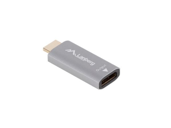 Lanberg - Video adapter - DisplayPort hunn til HDMI hann - sølv - 4K(3840 x 2160) støtte