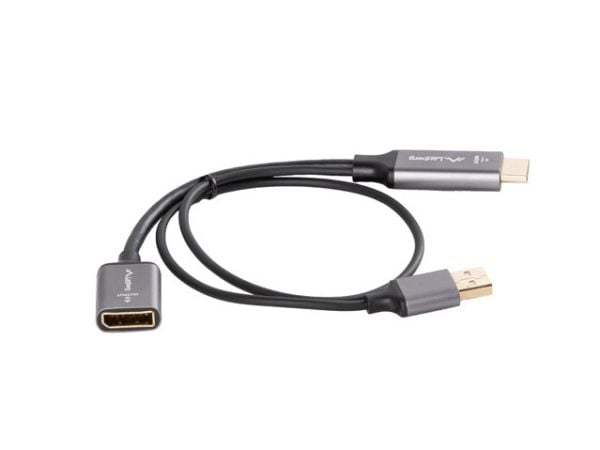 Lanberg - Video adapter - DisplayPort hunn til HDMI hann - 20 cm - sølv - 4K(3840 x 2160) støtte