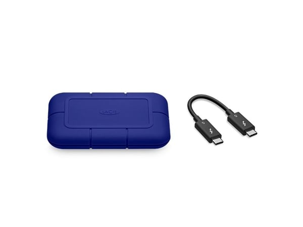 LaCie PRO5 STNA4000400 - SSD - 4 TB - robust - ekstern (bærbar) - Thunderbolt 5 (USB-C kontakt) - blå - med Seagate Rescue Data Recovery