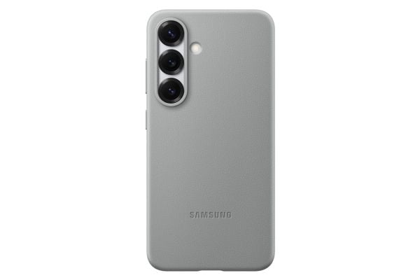 Samsung EF-VS931 - Bagsidecover til mobiltelefon - læder mønster - grå - for Galaxy S25