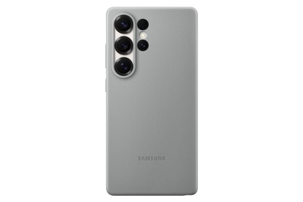 Samsung EF-VS938 - Bagsidecover til mobiltelefon - læder mønster - grå - for Galaxy S25 Ultra