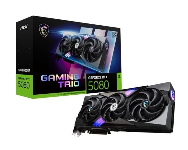 MSI GAMING GEFORCE RTX 5080 16G TRIO OC WHITE, GeForce RTX 5080, 16 GB, GDDR7, 256 bittiä, 7680 x 4320 pikseliä, PCI Express x16 5.0