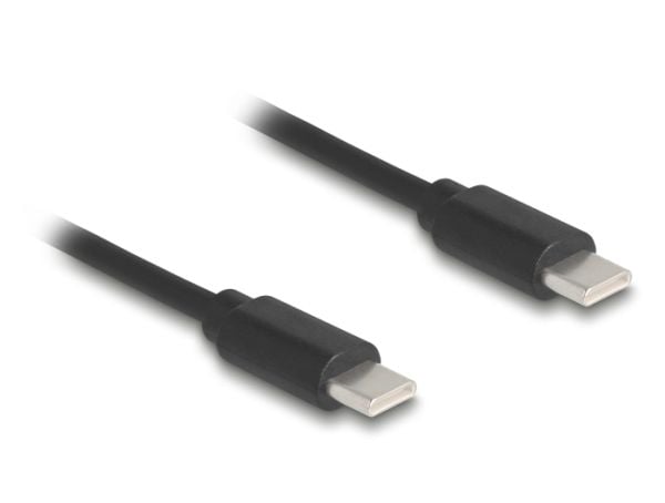 Delock - USB-kabel - USB-C (hann) til USB-C (hann) - USB 2.0 - 2 A - 75 cm - rullet sammen - svart