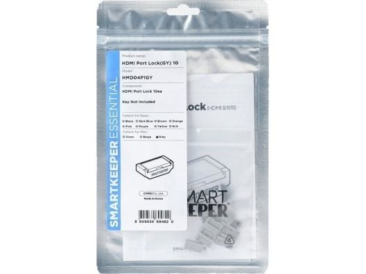 Smartkeeper HMD04P1GY, Portblokker, HDMI, Grå, 10 stykker, Polybag, 130 mm