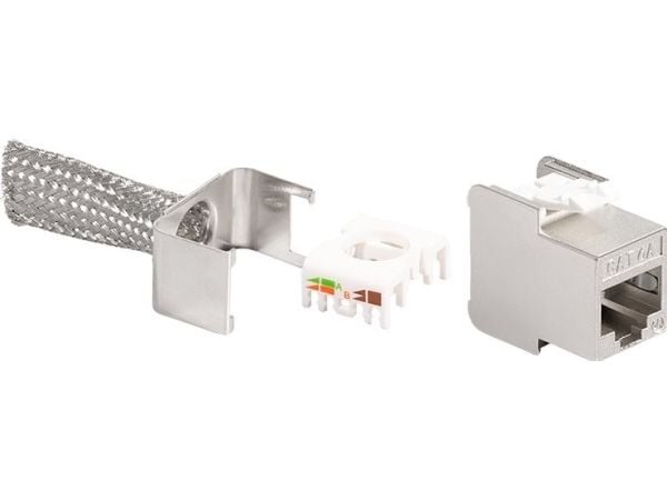 LogiLink Cat.6A-sarja, jossa 24 Keystone-pistorasiaa, suojattu, lyhyt