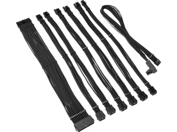 Kolink Core Pro flätad kabel-förlängningssats 12V-2x6 Type 2 – Jet Black