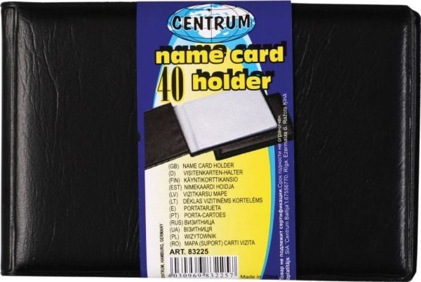 Centrum Business card holder CENTRUM 83225 black PVC 40pcs