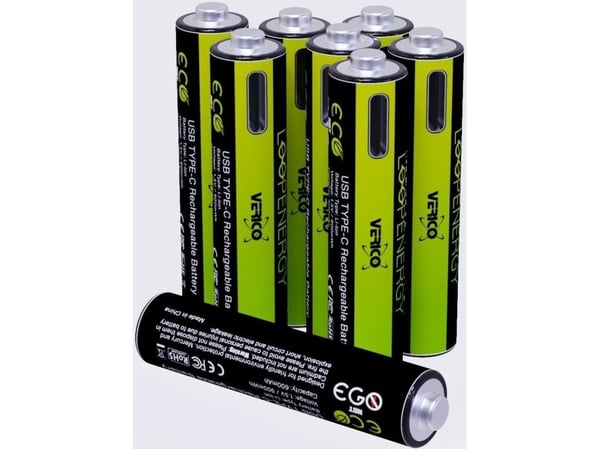 Verico LoopEnergy USB-C-batteri (USB-C, litium) 600 mAh, 1,5 V, 8 stk