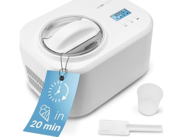 Clatronic ICM 3799 glassmaskin, kompressor, 25 min, LCD, vit