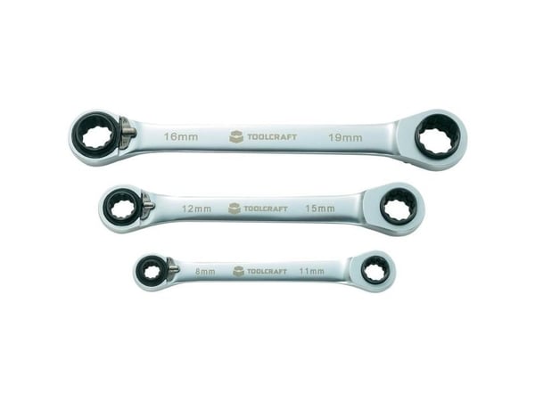 4 i 1 örnnyckelsats 8 - 19 mm 3 delar TOOLCRAFT 1 st