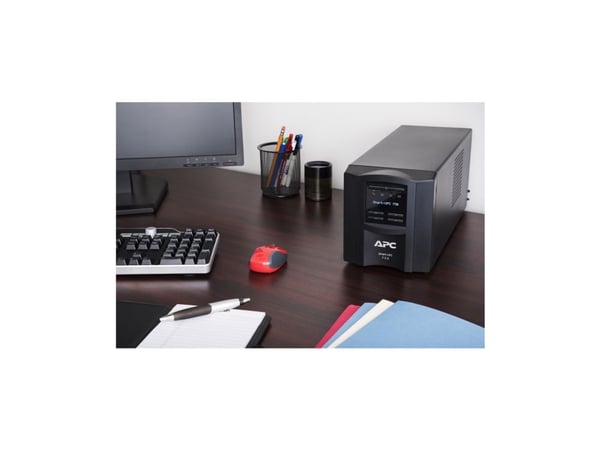 APC Smart-UPS 750VA LCD - UPS - AC 120 V - 500 watt - 750 VA - enkeltfase - Ethernet, RS-232, USB - utgangskontakter: 6 - svart - APC Take-Back - m...