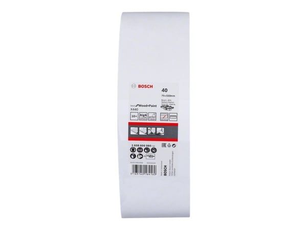 Bosch Best for Wood and Paint X440 - Slipebelte - for tre, maling, ferniss - 10 deler - grovkorn: 40 - 75 mm x 533 mm