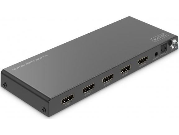 Digitus DS-55340, HDMI, 4x HDMI, 7680 x 4320 piksler, sortering, metall, 8K Ultra HD