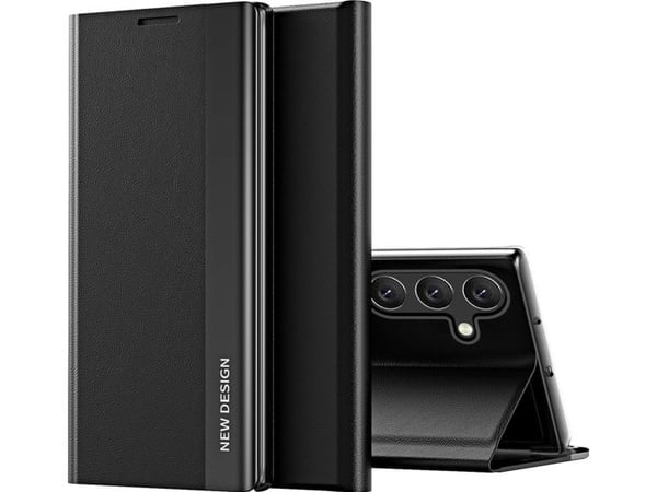 Sleep Case Pro-deksel til Samsung Galaxy S25 med klaff og stativ - svart