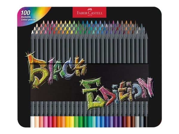 Faber-Castell Black Edition - Fargeblyant - for colored paper, dark paper - super soft - assorterte skinnende farger (en pakke 100)