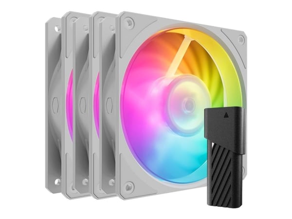 Cooler Master Mobius 120P ARGB - White Edition - boksviftesett - 120 mm - hvit