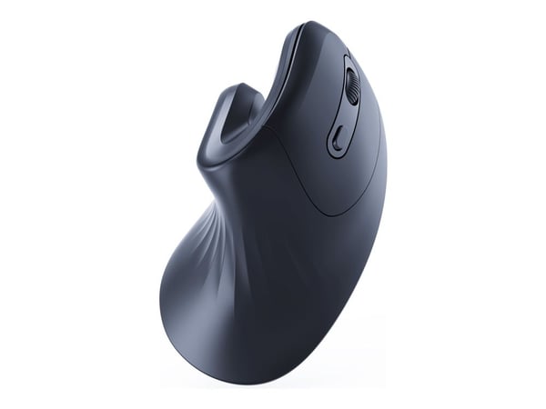 Gembird - Vertikal mus - ergonomisk - høyrehendt - optisk - 6 knapper - trådløs - 2.4 GHz - USB trådløs mottaker - svart