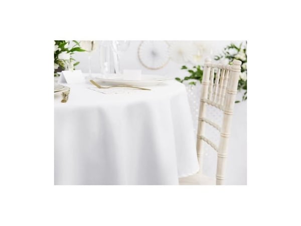 PartyDeco OBRO1-KARTON, Rund, Hvit, Stoff, Bordduk, Innendørs, Bryllup