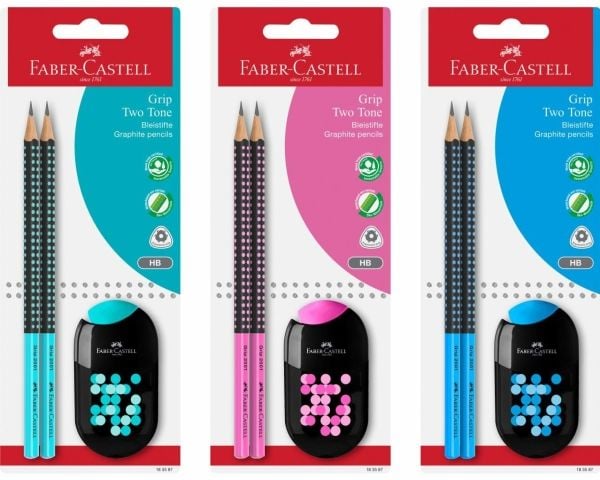 Faber-Castell 183587, HB, Assorterte farger, Kunst, Grafisk tegning, Hobby, Kontor, Skole, Technical drawing, Blister, 2 stykker, PVC