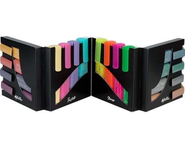 Faber-Castell - Markeringspenn - permanent - assorterte farger - vannbasert blekk - 1-5 mm (en pakke 16)