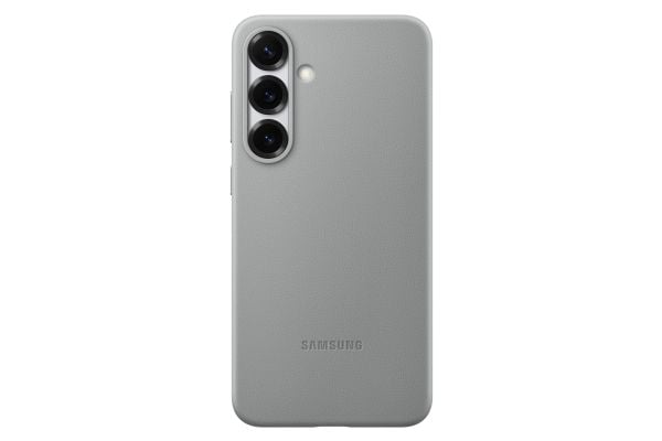 Samsung EF-VS936 - Bagsidecover til mobiltelefon - læder mønster - grå - for Galaxy S25+