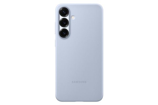 Samsung EF-VS936 - Bagsidecover til mobiltelefon - læder mønster - lyseblå - for Galaxy S25+