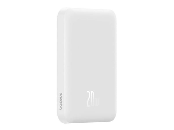 Powerbank Baseus magnetisk mini powerbank 5000mAh 20W (vit)