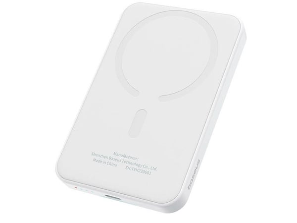 Powerbank Baseus magnetisk mini powerbank 5000mAh 20W (vit)