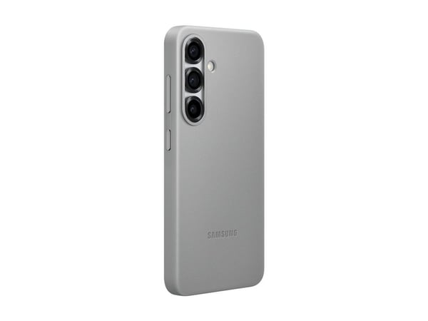 Samsung EF-VS931 - Bagsidecover til mobiltelefon - læder mønster - grå - for Galaxy S25