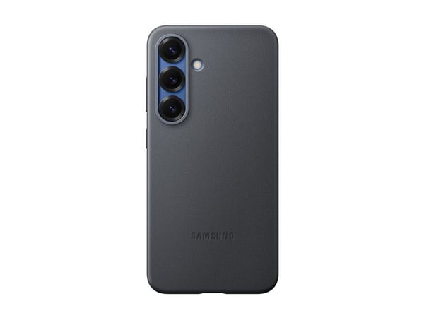 Samsung EF-VS931 - Bagsidecover til mobiltelefon - læder mønster - sort - for Galaxy S25