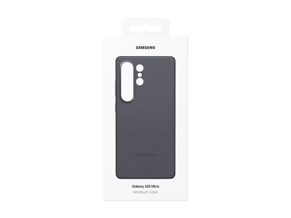 Samsung EF-VS938 - Bagsidecover til mobiltelefon - læder mønster - sort - for Galaxy S25 Ultra