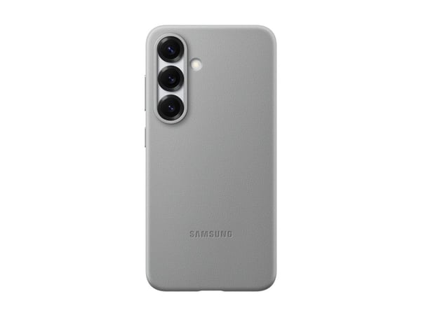 Samsung EF-VS931 - Bagsidecover til mobiltelefon - læder mønster - grå - for Galaxy S25