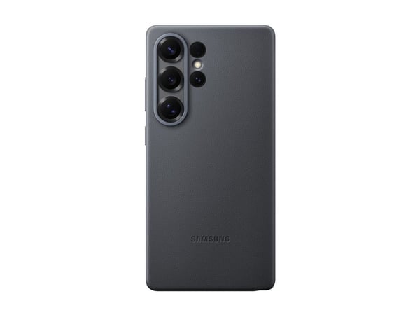 Samsung EF-VS938 - Bagsidecover til mobiltelefon - læder mønster - sort - for Galaxy S25 Ultra