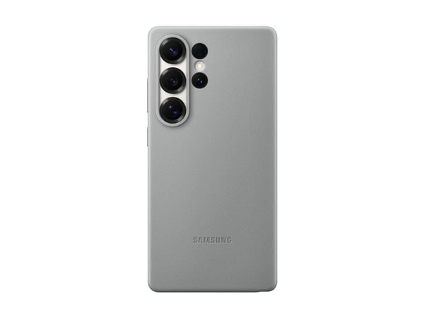 Samsung EF-VS938 - Bagsidecover til mobiltelefon - læder mønster - grå - for Galaxy S25 Ultra