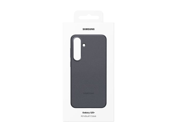 Samsung EF-VS936 - Bagsidecover til mobiltelefon - læder mønster - sort - for Galaxy S25+