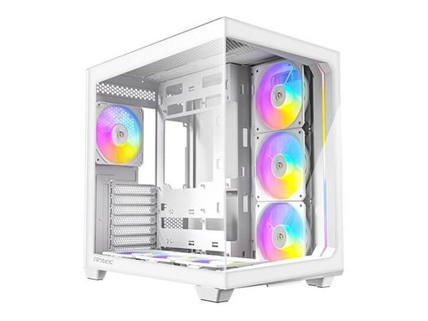 Antec C5 - Mid tower - ATX - genomskinlig sidopanel (härdat glas) - ingen strömförsörjning - vit - USB/Audio/Mic