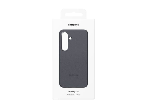 Samsung EF-VS931 - Bagsidecover til mobiltelefon - læder mønster - sort - for Galaxy S25