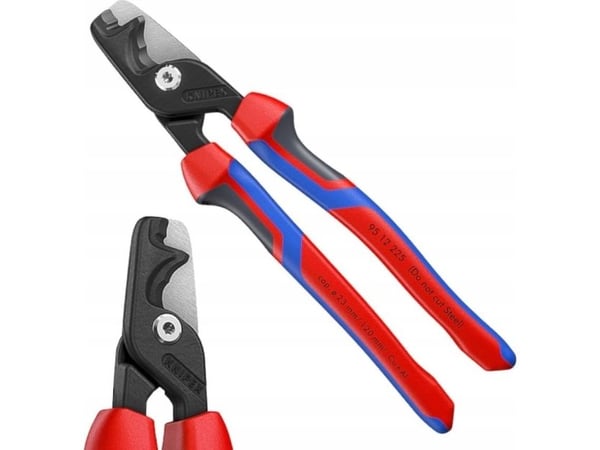 KNIPEX StepCut XL kabelkutter 95 12 225, kabelkutter (rød/blå, lengde 225 mm)