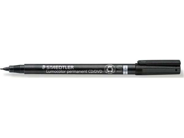 STAEDTLER Lumocolor CD/DVD - Fiberspetspenna - permanent - för CD/DVD - svart - 0.4 mm - superfin