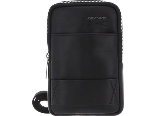 Piquadro Obidos i skinn crossbody-veske svart (for menn)