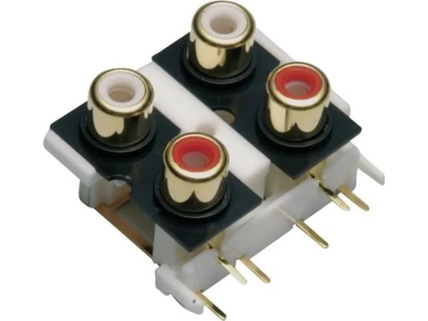 TRU COMPONENTS Cinch-kontakt for vertikal innbygging, poler: 4, 1 stk