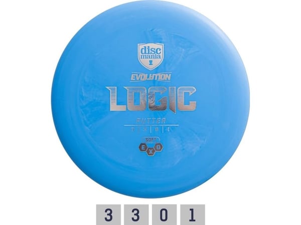 Discmania discgolfdisk PUTTER SOFT EXO LOGIC Evolution Blue 3/3/0/1