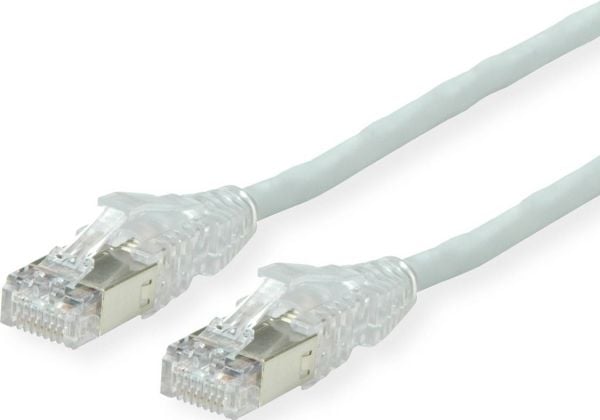 DTWYLER CAT 6A (luokka EA) S/FTP liitäntäkaapeli, CU 7702 flex LSOH, AMP v2, ristiinkytkentä, harmaa, 1 m, 1 m