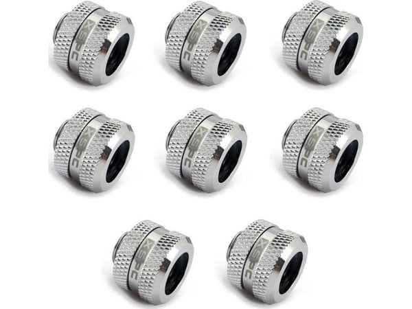 XSPC XSPC-tilkobling G1/4" til 14 mm hardt rør, krom - 8 deler